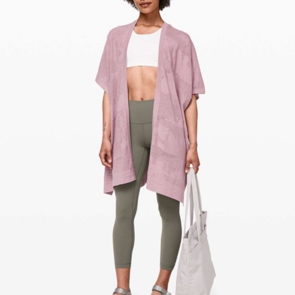 Lululemon Silk Cotton Blend Find Your Light Wrap Heathered Vintage Mauve O/S - Picture 1 of 6